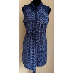 TALBOTS Women's NAVY Sleeveless SHORT DRESS Sz M Tennis Beach Vacation Golf